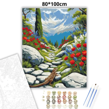 Creative Land Kft Sziklás hegyi ösvény - számfestő készlet – 80×100 cm (Keret nélkül) kreatív és készségfejlesztő