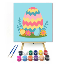 Creative Land Kft Színes tojás - gyerek számfestő készlet – 20×20 cm (Keretre feszítve) kreatív és készségfejlesztő