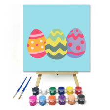 Creative Land Kft Színes tojások - gyerek számfestő készlet – 40×40 cm (Keretre feszítve) kreatív és készségfejlesztő