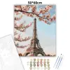 Creative Land Kft Tavaszi Eiffel-torony - számfestő készlet – 50×60 cm (Keretre feszítve)