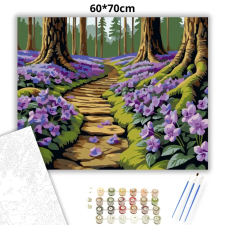 Creative Land Kft Tavaszi ibolyatenger - számfestő készlet – 60×70 cm (Keretre feszítve) kreatív és készségfejlesztő