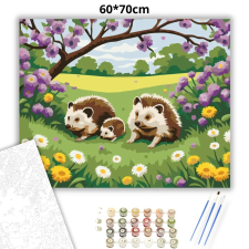 Creative Land Kft Tavaszi süncsalád - számfestő készlet – 60×70 cm (Keret nélkül) kreatív és készségfejlesztő