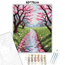 Creative Land Kft Tavaszi sziromtükör - számfestő készlet – 60×70 cm (Keretre feszítve) kreatív és készségfejlesztő
