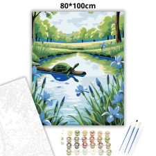 Creative Land Kft Teknős pihenő - számfestő készlet – 80×100 cm (Keret nélkül) kreatív és készségfejlesztő