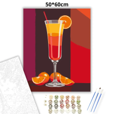 Creative Land Kft Tequila Sunrise koktél - számfestő készlet – 50×60 cm (Keretre feszítve) kreatív és készségfejlesztő