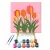 Creative Land Kft Tündéri tulipáncsokor - gyerek számfestő készlet – 30×30 cm (Keretre feszítve)