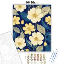 Creative Land Kft Vibráló virágok - számfestő készlet – 40×50 cm (Keretre feszítve) kreatív és készségfejlesztő