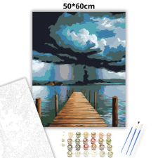 Creative Land Kft Vihar előtti stég - számfestő készlet – 50×60 cm (Keret nélkül) kreatív és készségfejlesztő