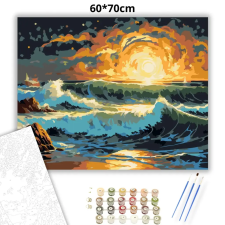 Creative Land Kft Viharos hullámok - számfestő készlet – 60×70 cm (Keretre feszítve) kreatív és készségfejlesztő