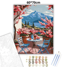 Creative Land Kft Virágzó terasz nyugalma - számfestő készlet – 60×70 cm (Keretre feszítve) kreatív és készségfejlesztő