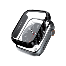 Crong CRG-45HS-CRB Apple Watch S7/S8/S9 Tok + Kijelzővédő - Karbon (45mm) okosóra kellék