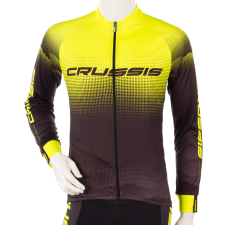 Crussis Hosszú ujjú kerékpáros felső Crussis fekete-fluor sárga S biciklis mez