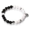 Crystal Balance – Ónix achát, jade és hegyikristály ásvány karkötő Jin-jang charmmal vagy anélkül, d