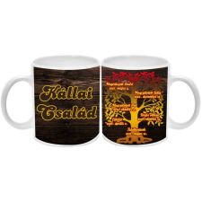  Családfa kétoldalas mintás bögre, 1 db, egyedi felirattal (2) bögrék, csészék