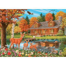 családi puzzle tóparti házikó 350 darabos puzzle, kirakós