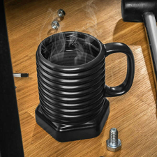 Csavar bögre ezermester férfiaknak - fekete - 390 ml ajándéktárgy