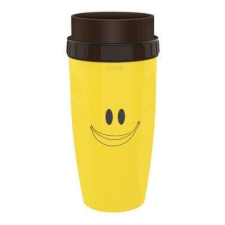 Csavaros, zárható utazó pohár sárga emoji mintával termosz