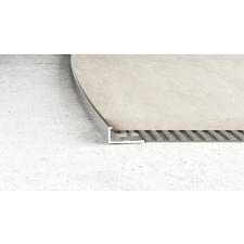  Csempeélvédő Alu L Hajlított 8mm 2,5m Elox Ezüst élvédő, sín, szegélyelem