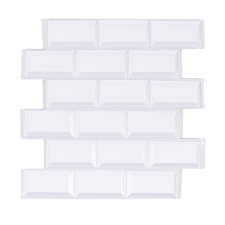Csempematrica, 3D Öntapadós falpanel, Fehér csempe, 30x30 cm tapéta, díszléc és más dekoráció