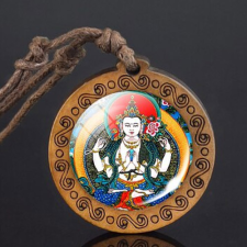  Csenrézi Buddha nyaklánc állítható szíjjal nyaklánc