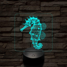Csikóhal 7 színű valósághű 3D led lámpa világítás