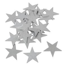  Csillag ezüst 4,5cm 20db-os dekorációs kellék
