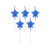 Csillag Metallic Blue Star, Kék csillag tortagyertya, gyertya szett 5 db-os