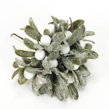  Csillámos hamvas leveles bogyós ág 15cm x 12cm dekorációs kellék