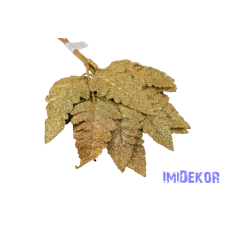  Csillámos páfrány levél 6db/köteg - Arany dekorációs kellék