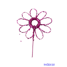  Csillámos virág pick - Lila dekorációs kellék