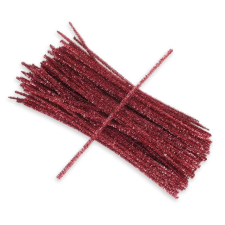  Csillámos zsenília drót - rózsaszín 100db/cs dekorációs kellék