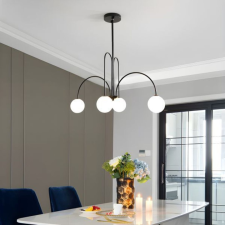  Csillár ernyővel, Torino, 4xE14, Fekete, Fém világítás