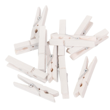  Csipesz fa fehér 4,8cm 12db-os dekorációs kellék