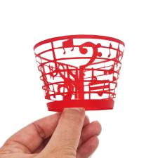  Csipke hatású muffin papír – Hangjegyek – Piros sütés és főzés