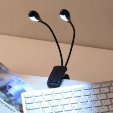  Csiptethető DUAL LED olvasólámpa könyvekhez és íróasztalhoz világítás