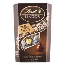 Csokoládé LINDT Lindor 70% Cacao étcsokoládé golyók díszdobozban 337g csokoládé és édesség