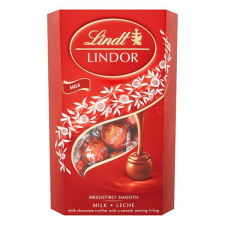 Csokoládé LINDT Lindor Milk tejcsokoládé golyók díszdobozban 337g csokoládé és édesség