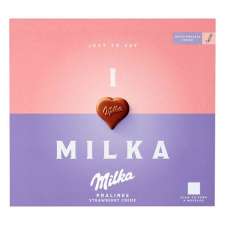 Csokoládé MILKA ILoveMilka epres krémtöltelékes 110g csokoládé és édesség