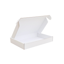Csomagoló doboz, önzáró, postai kartondoboz 315x220x48mm fehér postázás
