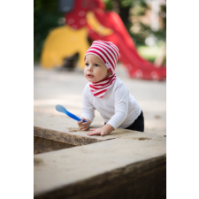  Csomós sapka, csík, piros babasapka, sál