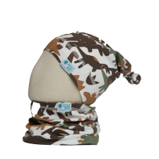  Csomós sapka, dinó, barna babasapka, sál