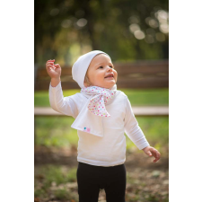  Csomós sapka, fehér, egyszínű babasapka, sál