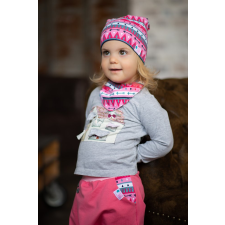  Csomós sapka, indián, rózsaszín babasapka, sál