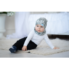  Csomós sapka kétrétegű extra, bicikli, fekete babasapka, sál