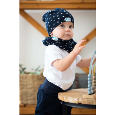  Csomós sapka kétrétegű extra, csillag, kék babasapka, sál