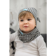  Csomós sapka, körgömb, szürkesbarna babasapka, sál