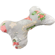  Csont alakú párna télapó &#8211; rénszarvas karácsonyi mintás szürke Kicsi 16x10 cm szállítóbox, fekhely kutyáknak