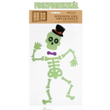 Csontváz Halloween zselés ablakdísz - foszforeszkáló - 30x15 cm dekoráció