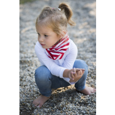  Csősál, csík, piros babasapka, sál