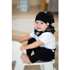  Csősál kétrétegű extra, halloween, fekete babasapka, sál